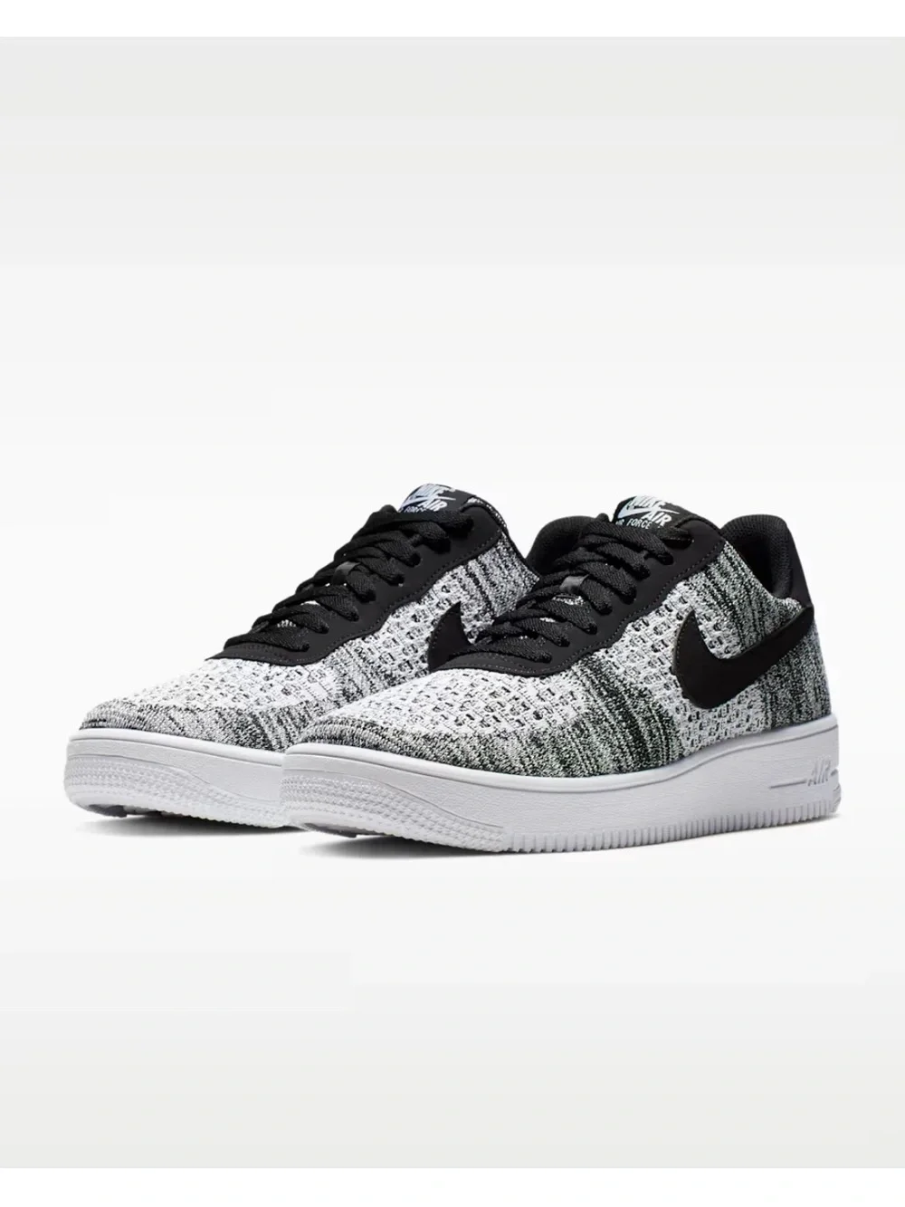 Nike Air Force 1 Flyknit 2.0 Shoes Black White Pure Platinum Men's sizes New